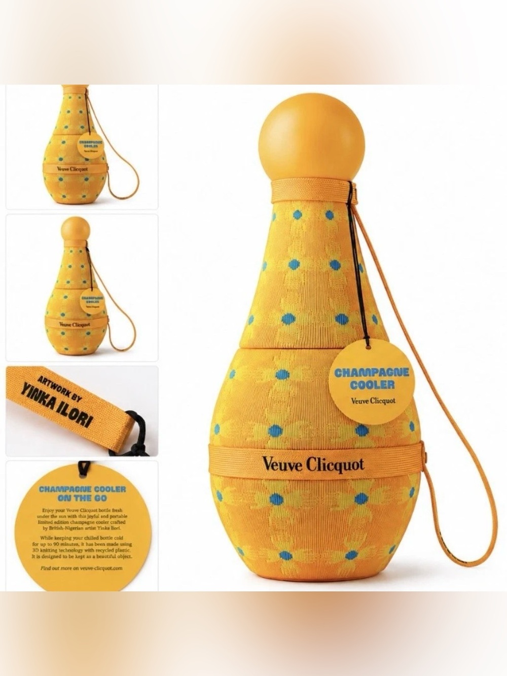 NWT Veuve Clicquot Limited Edition Champagne Sun Totem Cooler Yinka Ilori